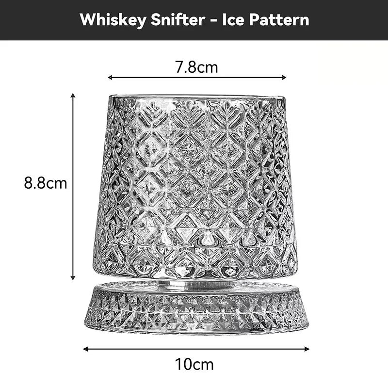 1PCS Rotating Whisky Glass 360 Degree Rotating Crystal Beer Glass Thick Base for Bourbon And Scotch Whisky a Unique Gift for Men